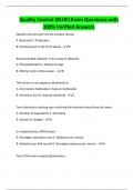 Quality Control &lpar;BLUE&rpar; Exam Questions with  100&percnt; Verified Answers 