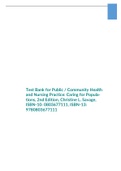 Test Bank for Public / Community Health and Nursing Practice: Caring for Populations, 2nd Edition, Christine L. Savage, ISBN-10: 0803677111, ISBN-13: 9780803677111