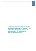 Test Bank for Pharmacotherapeutics for Advanced Practice Nurse Prescribers, 4th Edition, Teri Moser Woo, Marylou V. Robinson, ISBN-10: 0803638272, ISBN-13: 9780803638273