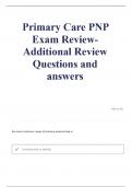 Primary Care PNP Exam Review&colon; Additional Review Questions and Answers