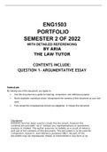 ENG1503 PORTFOLIO SEMESTER 2 2022 ARGUMENTATIVE ESSAY (ANSWERS/SOLUTIONS) OCT/NOV EXAM