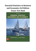 Essential Statistics in Business and Economics 3rd Edition Doane Test Bank