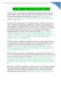 NURS 412 &sol; 2022 AHIP FINAL EXAM TEST GRADED A
