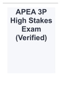 APEA 3P High Stakes Exam (Verified)