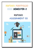 RDF2601 ASSIGNMENT 3  SEMESTER 2 DUE ON 28 OCTOBER 2022