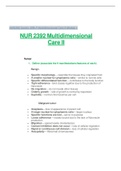 NUR2392 Multidimensional Care II  Exam 1 Blueprint (Latest 2022)Rasmussen