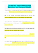 LETRS Unit 8 Final Assessment Questions and Answers Rated A