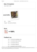 Feedback Log & Score — Jared Griffin, rated 100% score.