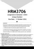 HRM3706 Assignment 6 &lpar;ANSWERS&rpar; Semester 2 2024 - DISTINCTION GUARANTEED