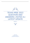 Texas MPJE 2022 Question and Answers | RATED A+ LATEST UPDATE