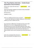 The Psychiatric Interview - Carlat Exam Questions And Answers 