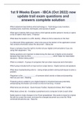 1st 9 Weeks Exam - IBCA (Oct 2022) new update trail exam questions and answers complete solution