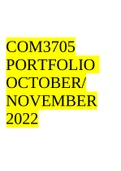 COM3705 PORTFOLIO OCTOBER/NOVEMBER 2022