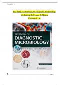 TEST BANK For Textbook Of Diagnostic Microbiology&comma; 6th Edition By Connie R&period; Mahon&comma; Verified Chapters 1 - 41&comma; Complete Newest Version