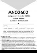 MNO2602 Assignment 5 &lpar;ANSWERS&rpar; Semester 2 2024 - DISTINCTION GUARANTEED