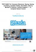 TEST BANK For Consumer Behaviour&colon; Buying&comma; Having&comma; and Being&comma; Canadian Edition&comma; 9th Edition&comma; 2024 by Michael R&period; Solomon&comma; Verified Chapters 1 - 15&comma; Complete solution &vert;Guide A&plus;&period;