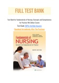Test Bank for Fundamentals of Nursing&colon; Concepts and Competencies for Practice 9th Edition Craven