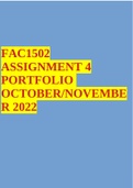 FAC1502 ASSIGNMENT 4 PORTFOLIO OCTOBER/NOVEMBE R 2022