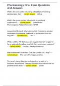 Pharmacology Final Exam Questions And Answers 