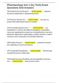 Pharmacology test 1 &lpar;Ivy Tech&rpar; Exam Questions And Answers 