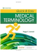 TEST BANK FOR QUICK AND EASY MEDICAL TERMINOLOGY 9TH EDITION BY LEONARD ALL CHAPTERS.