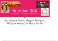 Nutrition RUA i. Cardiac Unit ii. Caucasian middle aged American 