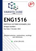 ENG1516 PORTFOLIO &lpar;DETAILED ANSWERS&rpar; 2024 - DISTINCTION GUARANTEED