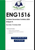 ENG1516 PORTFOLIO &lpar;QUALITY ANSWERS&rpar; 2024