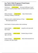 Ivy Tech CNA Program Final Exam Questions And Answers 