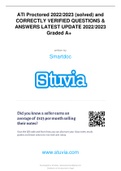ATI Proctored 2022&sol;2023 STUDY GUIDE BEST EXAM SOLUTION GUARANTEED SUCCESS SOLVED AND GRADED A&plus;