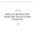 HESI LIVE REVIEW TEST BANK FOR THE NCLEX-RN EXAM 2022