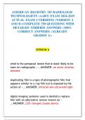 AMERICAN REGISTRY OF RADIOLOGIC  TECHNOLOGISTS &lpar;AART&rpar; EXAM 2024-2025  ACTUAL EXAM 2 VERSIONS &lpar;VERSION A  AND B&rpar; COMPLETE 550 QUESTIONS WITH  DETAILED VERIFIED ANSWERS &lpar;100&percnt;  CORRECT ANSWERS&rpar; &sol;ALREADY  GRADED A&plus; 