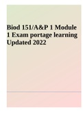BIOD 151/A&P 1 Module 1 Exam portage learning Updated 2022