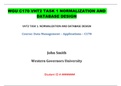 WGU C170 VHT2 TASK 1 NORMALIZATION AND DATABASE DESIGN &sol;  Updated 2022