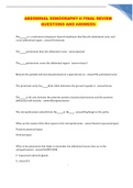 ABDOMINAL SONOGRAPHY II FINAL REVIEW QUESTIONS AND ANSWERS