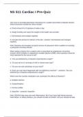 NS 511 Cardiac I Pre-Quiz Questions and Answers 100&percnt; Solved