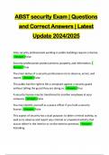 ABST security Exam &vert; Questions and Correct Answers &vert; Latest Update 2024&sol;2025