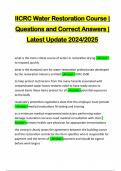 IICRC Water Restoration Course &vert; Questions and Correct Answers &vert; Latest Update 2024&sol;2025