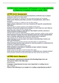 LETRS Unit 6 Assessment, All Sessions 1-6, comprehension & Midterm; Complete Solution guide_2022
