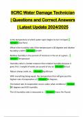 IICRC CERTIFICATION &lpar;WATER RESTORATION&rpar; BUNDLED EXAMS&colon;&colon;&colon;&colon; QUESTIONS AND CORRECT ANSWERS &vert; LATEST UPDATE 2024&sol;2025