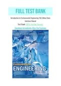 Introduction to Environmental Engineering 5th Edition Davis Solutions Manual With Question and Answers, From Chapter 1 to 12