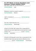 FC ATT Week 11 Exam Questions and Answers &lpar;Latest Update 2024&rpar;