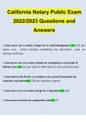 California Notary Public BUNDLED PACKAGE (COMPLETE PACKAGE) 2022/2023 | 100% Verified Answers