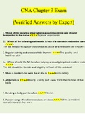 CNA Chapter 9 Exam Questions and Answers 2022 &vert; 100&percnt; Verified Answers