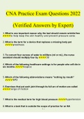 CNA Practice Exam Questions and Answers 2022 &vert; 100&percnt; Verified Exam