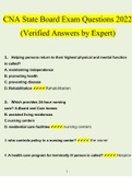 CNA State Board Exam Questions and Answers 2022 &vert; 100&percnt; Verified Exam