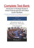 Introduction to Paralegal Studies A Critical Thinking Approach 6th Edition Currier Test Bank