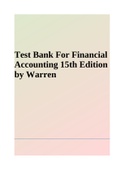 Test Bank For Financial Accounting 15th Edition by Warren