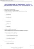 NUR 2063 Essentials of Pathophysiology&lpar;NUR2063&rpar; &sol; Pathophysiology FinalRasmussen University Winter 2021
