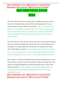 2022 NURSING 412 AHIP FINAL EXAM TEST Questions and Answers 100&percnt;Correct&sol;Verified 